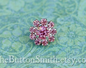 5 -20 Piece set Rhinestone Buttons "Cleopatra"(11mm) RS-001 in Pink