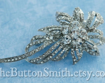 Rhinestone Brooch Component /Embellishment(8.4cm x 4.5cm) BR-018 - 1 piece