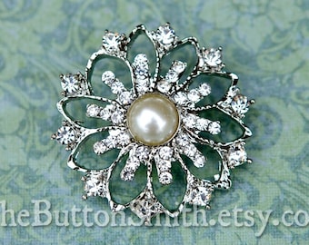 5 to 20 Piece Set Rhinestone Buttons "Octavia" (35mm) RS-058