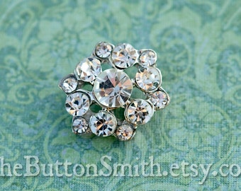 5 to 20 Piece Set Rhinestone Buttons -Celeste- (24mm) RS-031