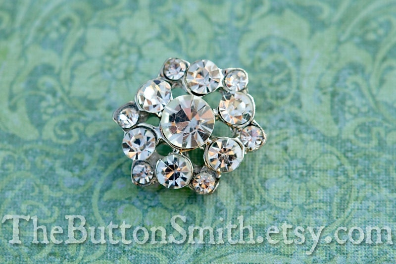 5 to 20 Piece Set Rhinestone Buttons celeste 24mm RS-031 | Etsy