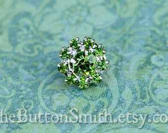 5 -20 Piece set Rhinestone Buttons -Cleopatra- (11mm) RS-001 in Peridot