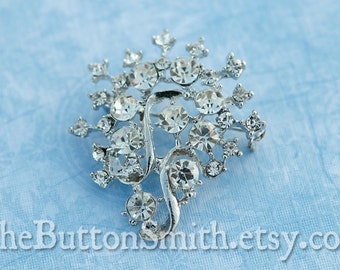 Rhinestone Brooch Component /Embellishment(4.1 x 3.7cm) BR-005 - 1 piece