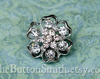 5 to 20 Piece Set Rhinestone Buttons -Piper- (22mm) RS-043