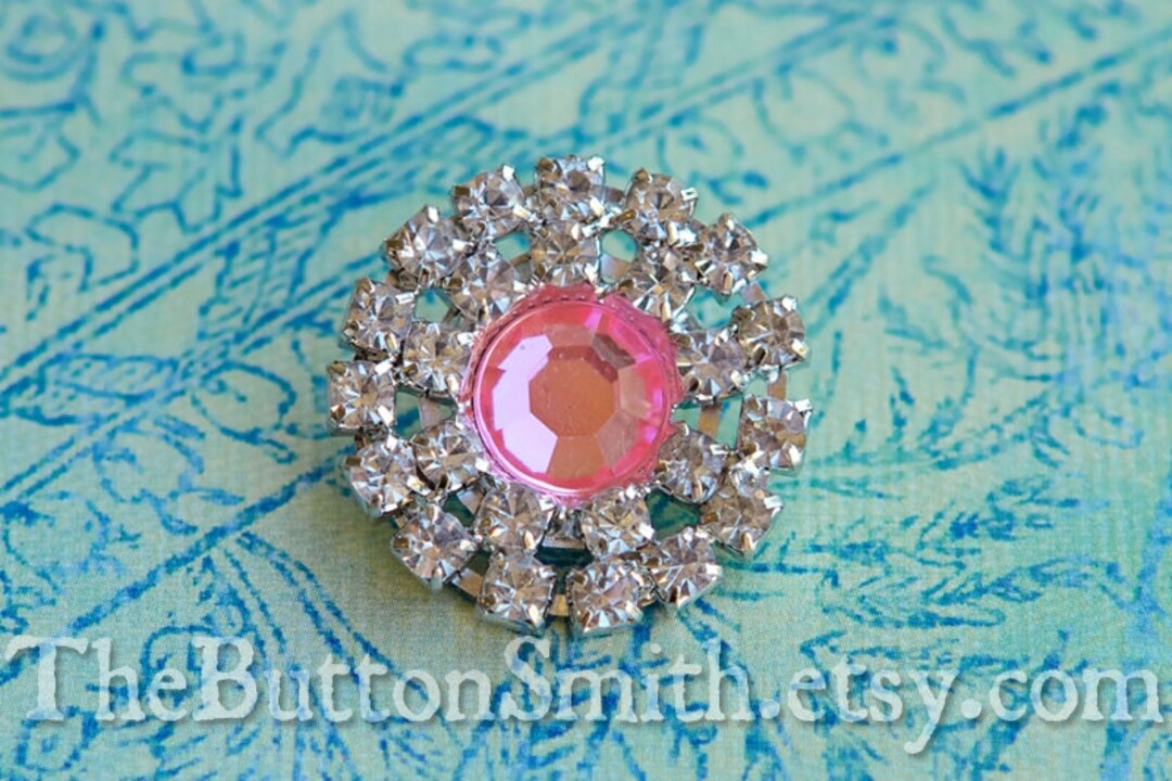 5 to 20 Piece Set Rhinestone Buttons -kristen- (26mm) RS-036 Pink ...