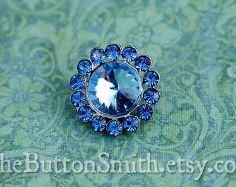5 to 20 Pieces Rhinestone Buttons -Juliet- (20mm) RS-008 in Blue