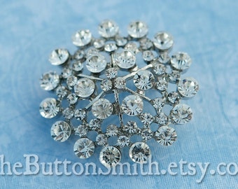 Rhinestone Brooch Component /Embellishment(3.8cm) BR-013 - 1 piece