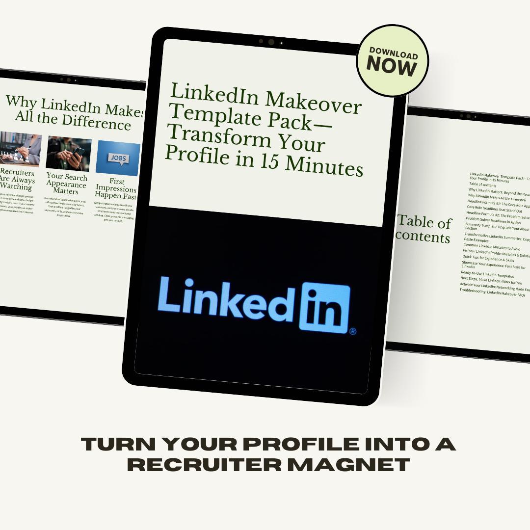 Linkedin Makeover Template Pack— Professional Profile Upgrade in 15 ...