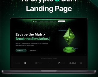 Matrix – Plantilla de página de destino para ICO de tokens criptográficos con IA (Next.js + Tailwind CSS)