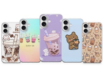 Bubble Tea Handyhülle – Kawaii Aesthetic Cover für iPhone 17 Air 16e 15 Pro Max 14 13 | Samsung S25 Ultra S24 S23 FE | Google Pixel 10 XL9