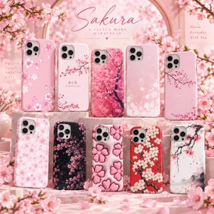 Personligt Sakura-telefonskal – Körsbärsblomsfodral för iPhone 17 Air 16e 15 Pro Max 14 13 | Samsung S25 Ultra S24 S23 FE | Google Pixel 10