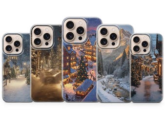 Winterästhetische Handyhülle für iPhone 17 Air 16e 15 Pro Max 14 13 | Samsung S25 Ultra S24 S23 FE | Google Pixel 10 XL