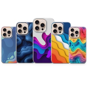 Layered Wave Gradient Phone Case – Aesthetic Cover for iPhone 17 Air 16e 15 Pro Max 14 13 Samsung S25 Ultra S24 S23 FE  Google Pixel 10 XL 9
