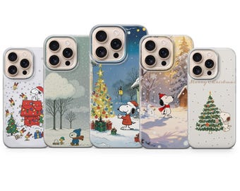 Snoopy Weihnachten Handyhülle – Cartoon Schutzhülle für iPhone 17 Air 16e 15 Pro Max 14 13 | Samsung S25 Ultra S24 S23 FE | Google Pixel 10 XL9