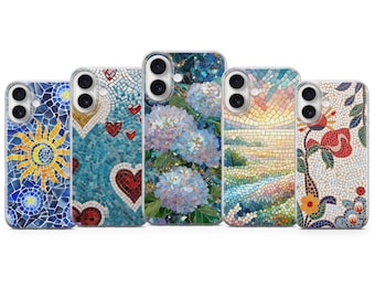 Mosaik-Steinfliesen Handyhülle für iPhone 17 Air 16e 15 Pro Max 14 13 | Samsung S25 Ultra S24 S23 FE | Google Pixel 10 XL9
