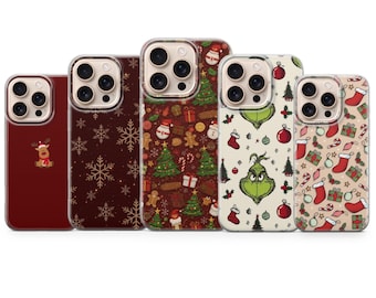 Schlichte Weihnachtshandyhülle für iPhone 17 Air 16e 15 Pro Max 14 13 | Samsung S25 Ultra S24 S23 FE | Google Pixel 10 XL9