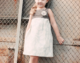 Sasha Jumper Dress for girls 12M-8T- Fall/Winter Jumper-Fully lined bodice -Pleated skirt -Button back- Easy sew PDF pattern instruction