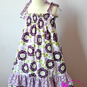 Haven Dress for Girls 6M-12Y PDF Pattern & Instructions-Sundress Easy Sew-Beginner project Tie straps-Double ruffles Elastic top image 1