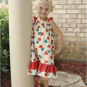 Haven Dress for Girls 6M-12Y PDF Pattern & Instructions-Sundress Easy Sew-Beginner project Tie straps-Double ruffles Elastic top image 4