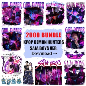 Huntrix KPop Demon Hunters Mega Bundle – 2000+ PNG PDF SVG eps dxf Files | KPop Digital Clipart Pack for Print, Cricut, Stickers, Crafts