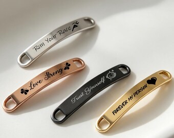 Etiquetas personalizadas para zapatillas de maratón, hebillas metálicas personalizadas para cordones (en pares), regalo inspirador para corredores, regalo para corredores de cross country, regalo para él.