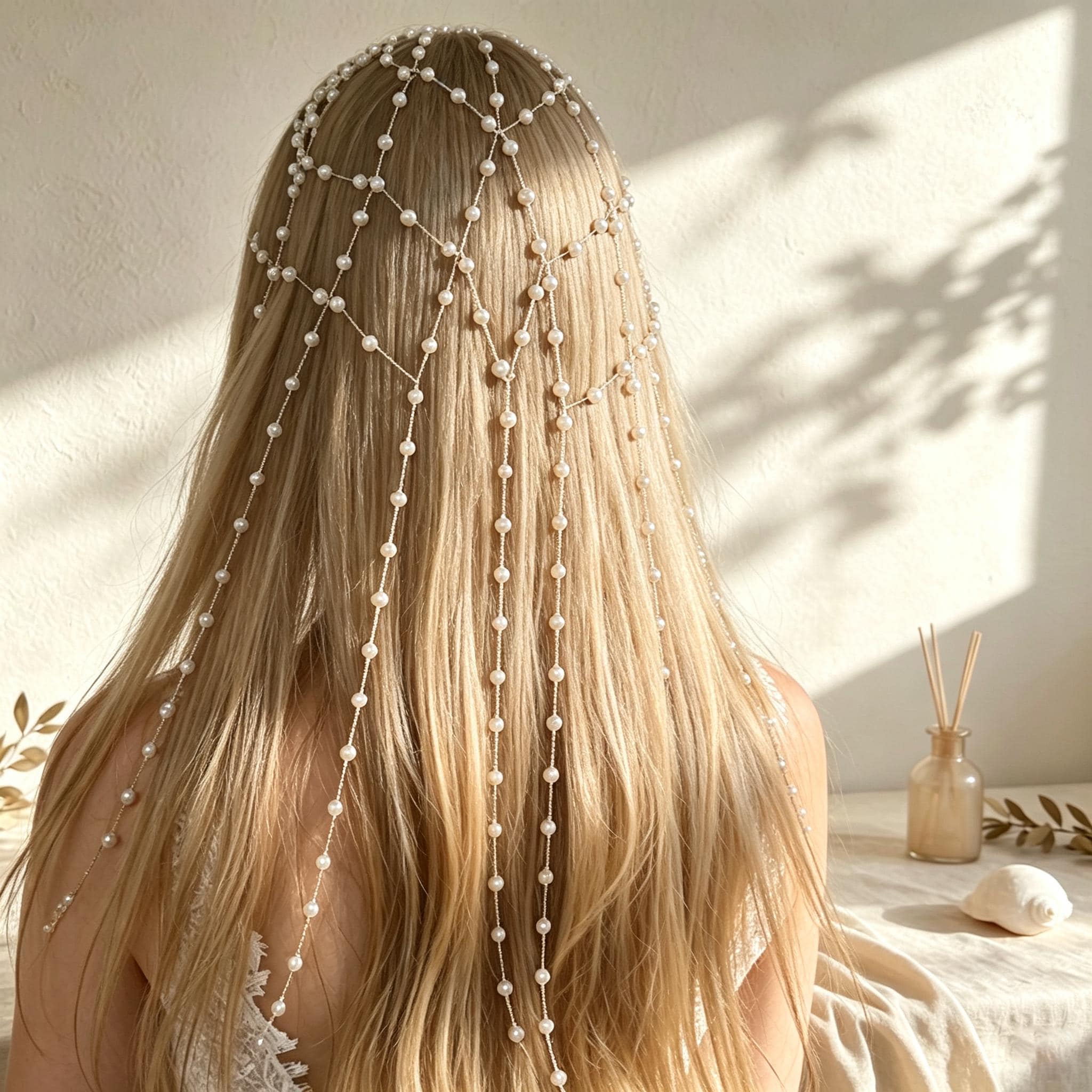 Bridal Pearl Hair Chain - Etsy