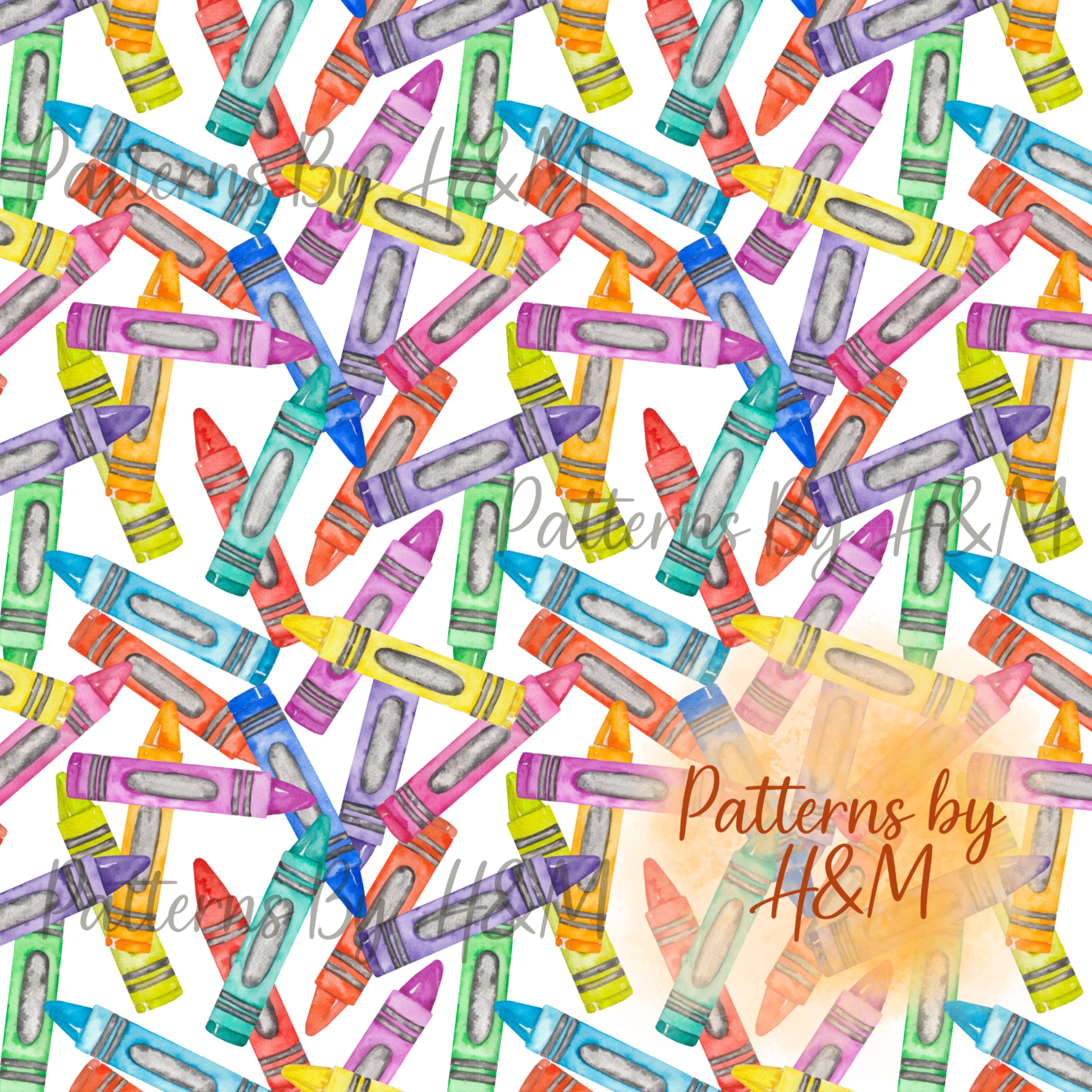 Craftlon Patterns Crayons Seamless Pattern | Digital Download | Repeating Pattern ...