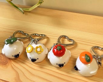 Lovie Bird Keychain | Shima Enaga Inspired Bag Charm | Handmade Polymer Clay Accessory