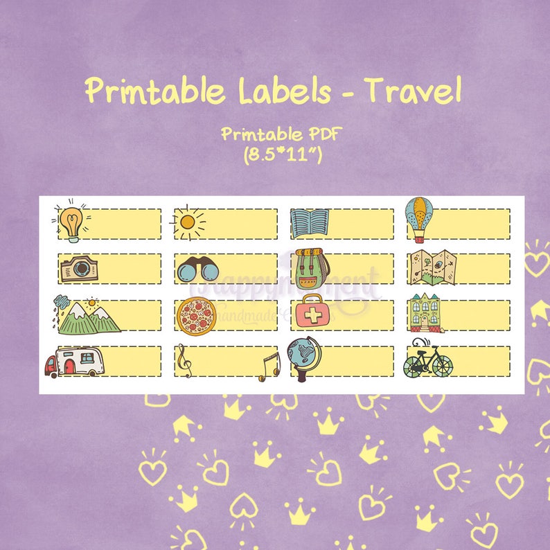 bullet journal printable travel stickers trip camping etsy