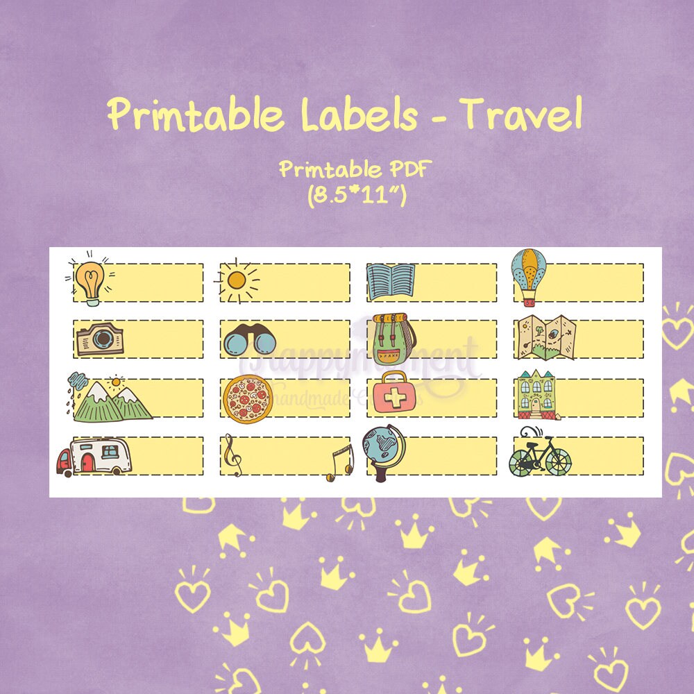 bullet journal printable travel stickers trip camping etsy