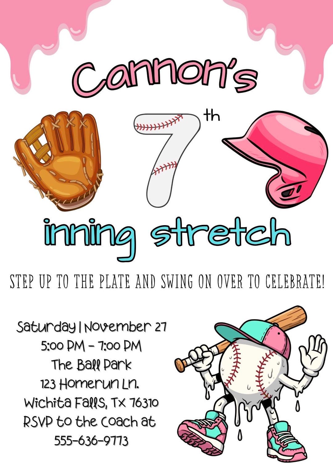 7th Inning Stretch Birthday Invitation! - Etsy