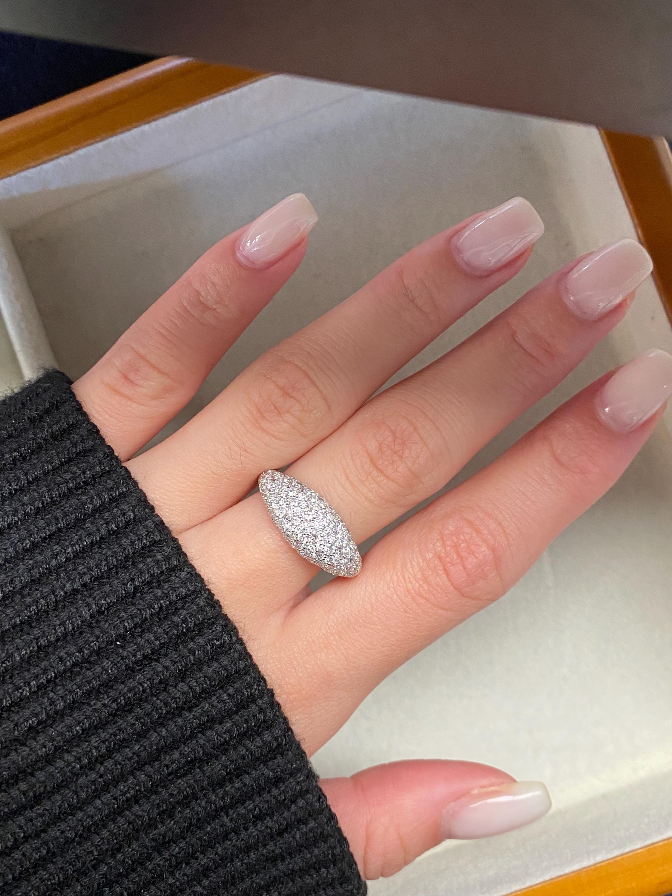 Lab-Grown Pavé Bombé Ring