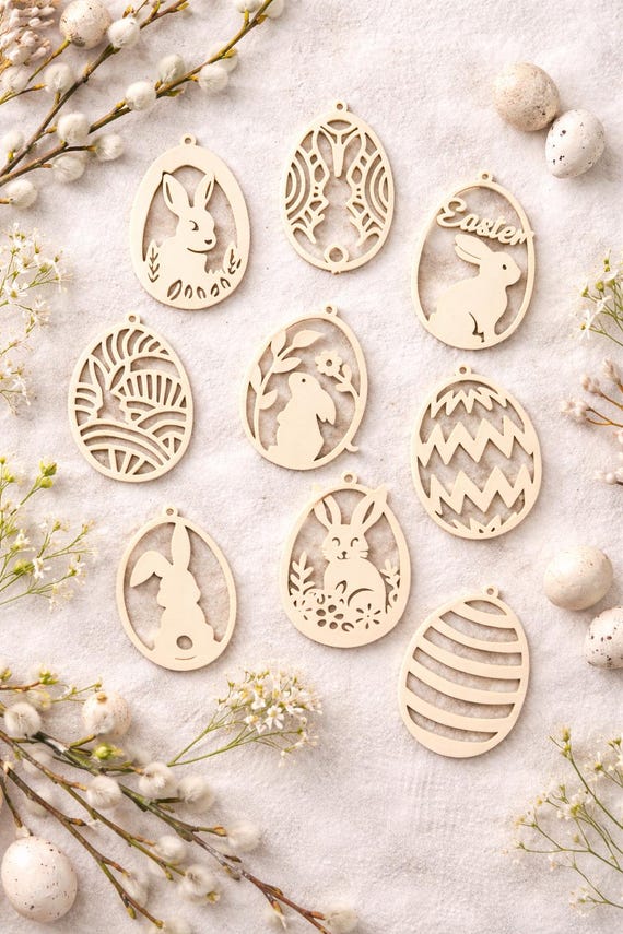 Easter Ornament Set | Easter Decoration Pendants | Easter Ornaments | Easter Tree Decoration | Easter Bunny Ornaments | Spring Decorations