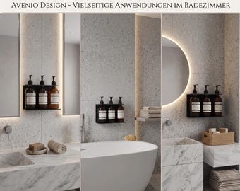 Minimalist Soap Dispenser Holder in Black No Drilling Required Modern Bathroom Design by AvenioDesign