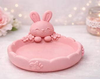 Cute bunny plate for children – 3D printed toy – Bunny children's decoration – Play bowl – Gift for children's room