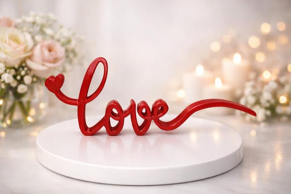 LOVE Schriftzug, Rosa, 22,5 × 8 cm