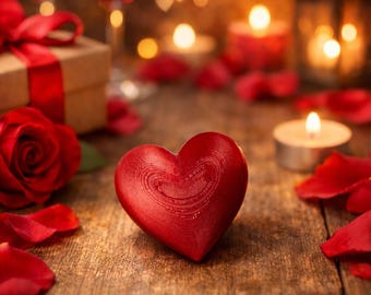 Decorative heart in red – Valentine's Day decoration, romantic home accessory, small gift, table decoration, gift idea for Valentine's Day & anniversary