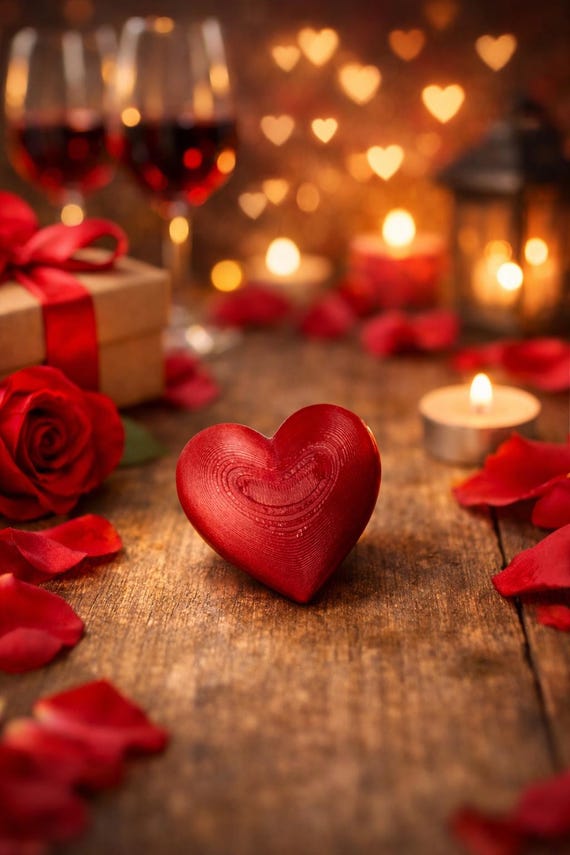 Decorative heart in red – Valentine's Day decoration, romantic home accessory, small gift, table decoration, gift idea for Valentine's Day & anniversary