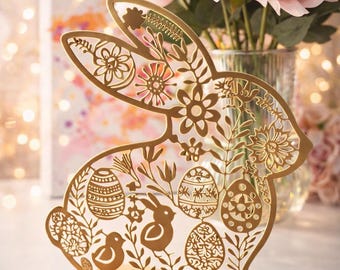 Easter Bunny | Easter Table Decoration | Spring Decoration | Easter Bunny Decor | Easter Gift | Laser Cut Wooden Bunny | Spring Decor