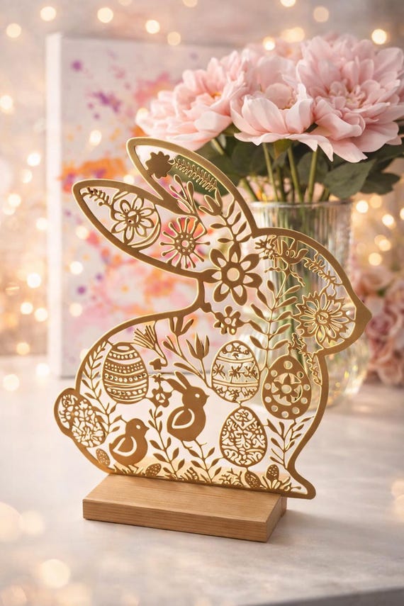 Easter Bunny | Easter Table Decoration | Spring Decoration | Easter Bunny Decor | Easter Gift | Laser Cut Wooden Bunny | Spring Decor