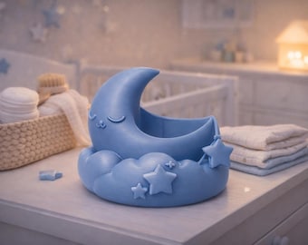 Moon Bowl for Children – 3D Printed Children's Decoration – Star & Cloud Decoration – Toy Object – Gift for Children's Room