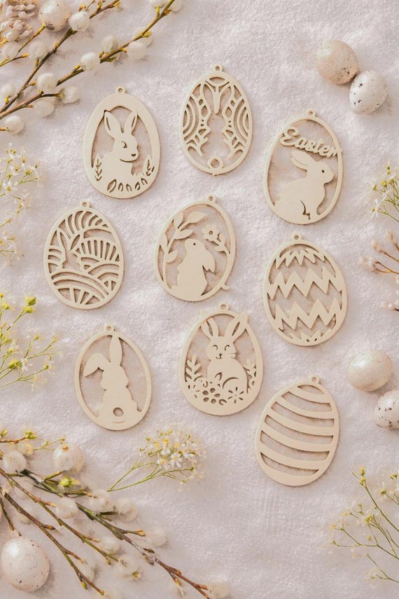 Set of 9 Easter Ornaments | Easter Decorations | Easter Ornaments | Easter Tree Decorations | Easter Bunny Ornaments | Spring Decorations