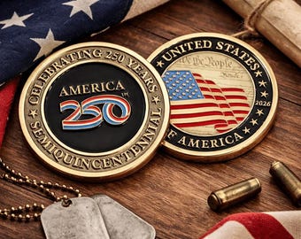 Official America250 250th Anniversary Celebration Coin, 1776-2026 Commemorative USA Coin, Patriotic Independence Day Gift