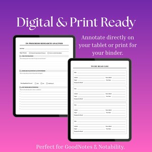 Dissertation Research Tracker | Grad School Thesis Log | Literature Review Template