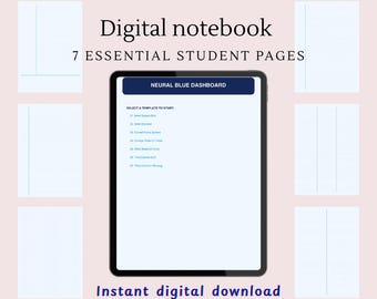 The Ultimate Student Digital Notebook | Hyperlinked "Neural Blue" | Cornell, Grid, Lined | iPad & Tablet Essential