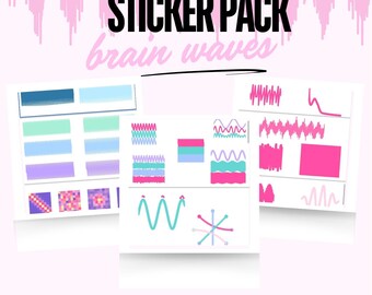 Brain Waves Sticker Pack – 100+ Digital Stickers. Neuroscience | pre-med | study