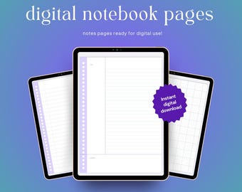 Digital Note Taking Tool Kit  | Pastel Printable + Digital | PDF PNG| Bonus pages