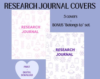 Cover des Journals | Wissenschafts-Thema | Pastell Printable + Digital | PDF PNG| Bonus “Gehört zu”