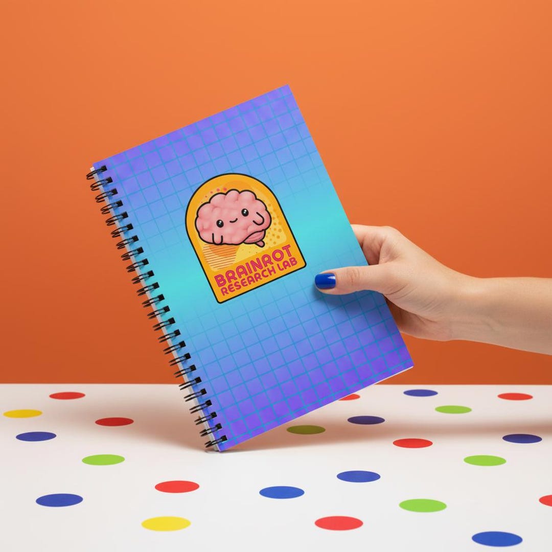 Brainrot Research Lab Spiral Notebook | Cute Brain Journal ...