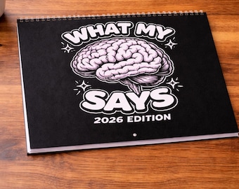 What My Brain Says Calendar | Neurospicy Funny Wall Calendar | Unhinged Mental Health Humor | Gift for Burnout Adults